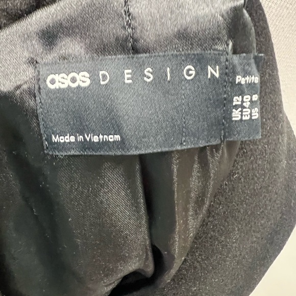 ASOS Design Black Mid Length Dad Coat US 8 - Picture 5 of 5